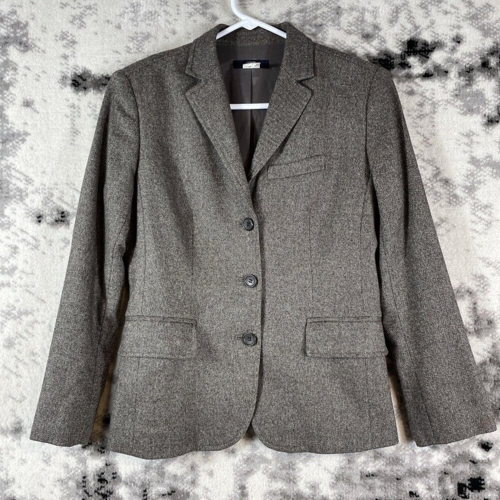 J Crew Stretch Blazer Womens Size 0 Wool Rayon Stretch Office Career Commuter